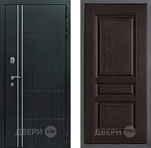 Входная металлическая Дверь Дверной континент Теплолюкс Дизайн ФЛ-243 Дуб шоколадный