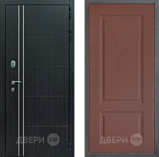 Входная металлическая Дверь Дверной континент Теплолюкс Дизайн ФЛ-617 Ясень шоколадный