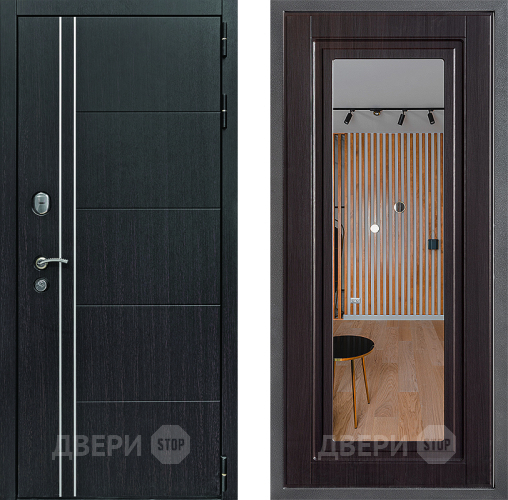 Входная металлическая Дверь Дверной континент Теплолюкс Дизайн ФЛЗ Зеркало Венге