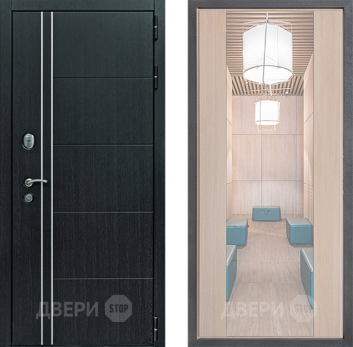 Входная металлическая Дверь Дверной континент Теплолюкс Дизайн ФЛЗ-1 Зеркало Капучино