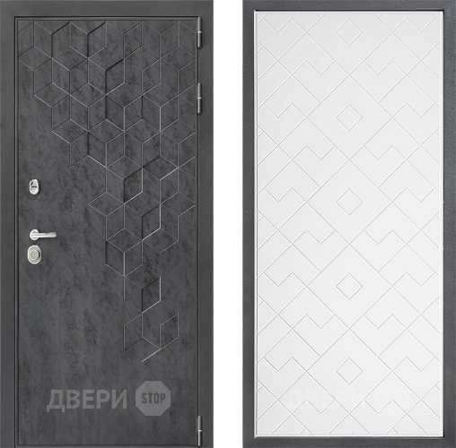 Входная металлическая Дверь Дверной континент ДК-3/713 ФЛ-Тиффани Белый софт
