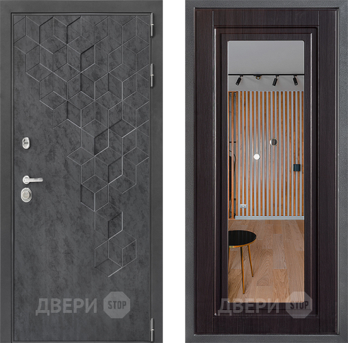 Входная металлическая Дверь Дверной континент ДК-3/713 ФЛЗ Зеркало Венге