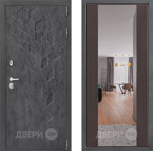 Входная металлическая Дверь Дверной континент ДК-3/713 ФЛЗ-1 Зеркало Венге