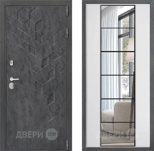 Входная металлическая Дверь Дверной континент ДК-3/713 ФЛЗ-2 Зеркало Белый софт