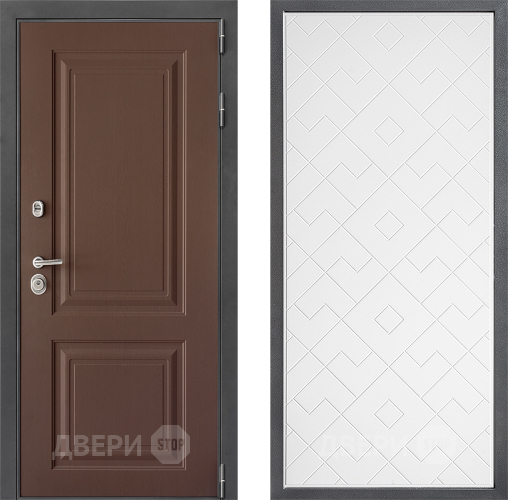 Входная металлическая Дверь Дверной континент ДК-3/729 ФЛ-Тиффани Белый софт