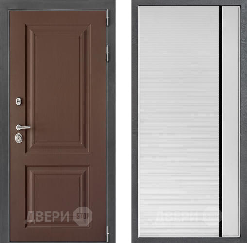 Входная металлическая Дверь Дверной континент ДК-3/729 ФЛ-757 Черное Стекло Софт милк