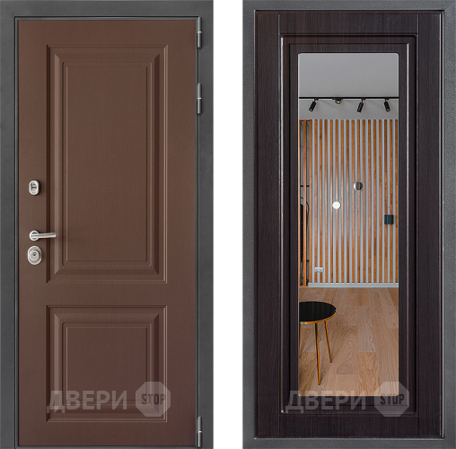 Входная металлическая Дверь Дверной континент ДК-3/729 ФЛЗ Зеркало Венге