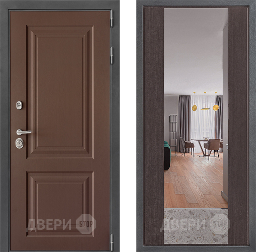 Входная металлическая Дверь Дверной континент ДК-3/729 ФЛЗ-1 Зеркало Венге