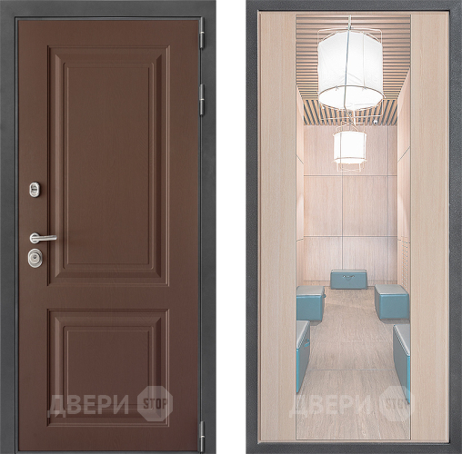 Входная металлическая Дверь Дверной континент ДК-3/729 ФЛЗ-1 Зеркало Капучино