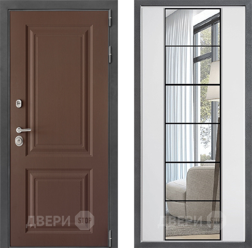 Входная металлическая Дверь Дверной континент ДК-3/729 ФЛЗ-2 Зеркало Белый софт