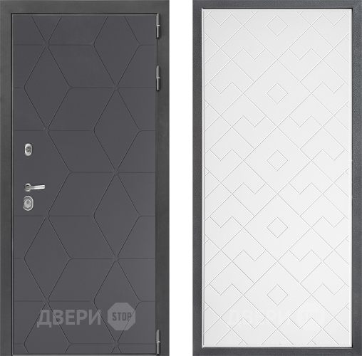 Входная металлическая Дверь Дверной континент ДК-3/744 ФЛ-Тиффани Белый софт