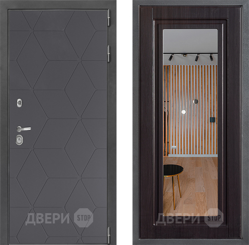 Входная металлическая Дверь Дверной континент ДК-3/744 ФЛЗ Зеркало Венге