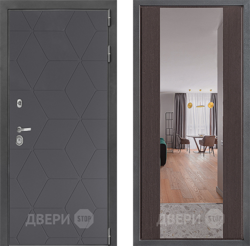 Входная металлическая Дверь Дверной континент ДК-3/744 ФЛЗ-1 Зеркало Венге