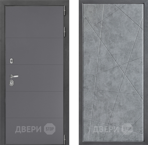 Входная металлическая Дверь Дверной континент ДК-3/649 ФЛ-655 Бетон серый