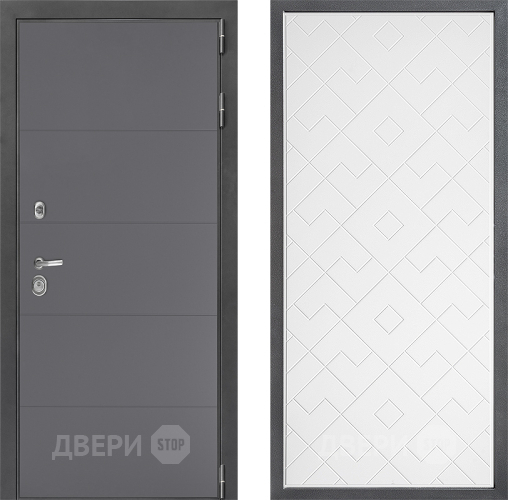 Входная металлическая Дверь Дверной континент ДК-3/649 ФЛ-Тиффани Белый софт