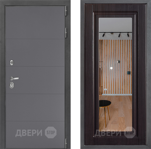 Входная металлическая Дверь Дверной континент ДК-3/649 ФЛЗ Зеркало Венге