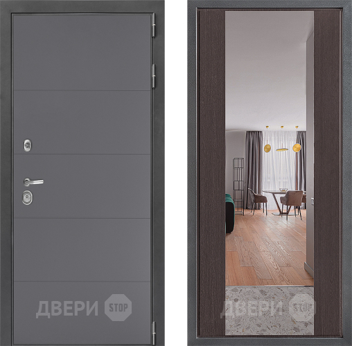 Входная металлическая Дверь Дверной континент ДК-3/649 ФЛЗ-1 Зеркало Венге