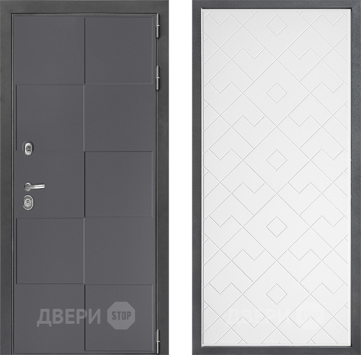 Входная металлическая Дверь Дверной континент ДК-3/606 ФЛ-Тиффани Белый софт