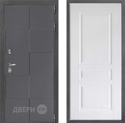 Входная металлическая Дверь Дверной континент ДК-3/606 ФЛ-243 Альберо Браш серебро