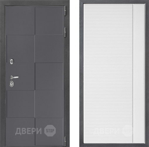 Входная металлическая Дверь Дверной континент ДК-3/606 ФЛ-757 Белое Стекло Софт милк