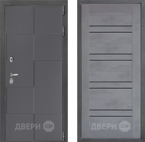 Входная металлическая Дверь Дверной континент ДК-3/606 ФЛ-49 Бетон серый