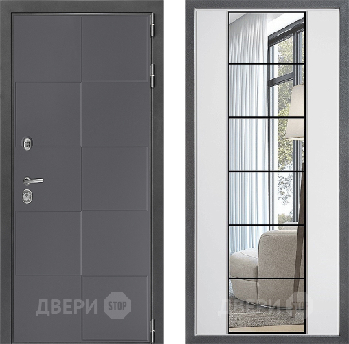 Входная металлическая Дверь Дверной континент ДК-3/606 ФЛЗ-2 Зеркало Белый софт