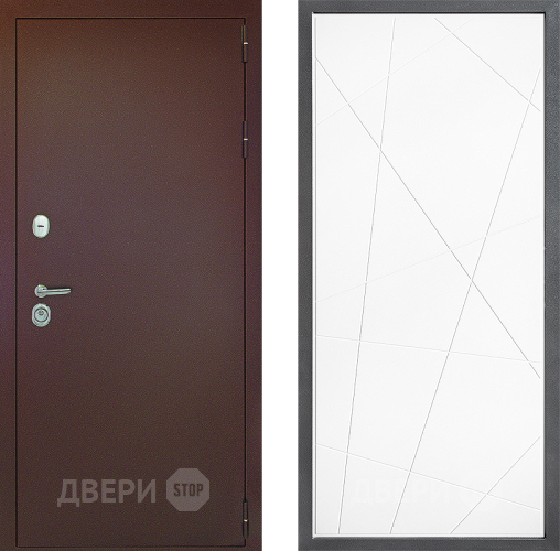 Дверь Дверной континент Рубикон Медь Дизайн ФЛ-655 Белый софт