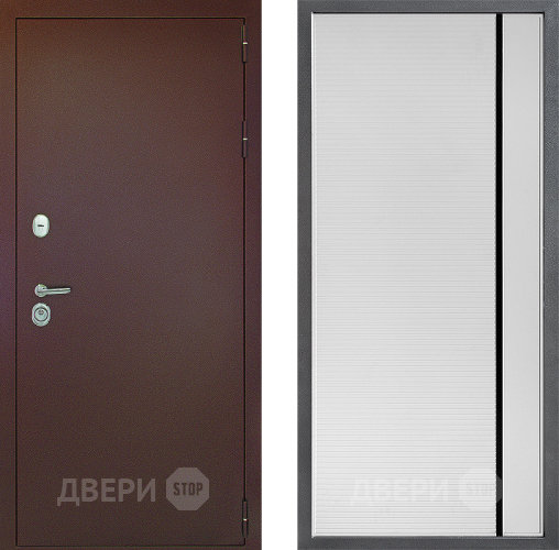 Дверь Дверной континент Рубикон Медь Дизайн ФЛ-757 Черное Стекло Софт милк