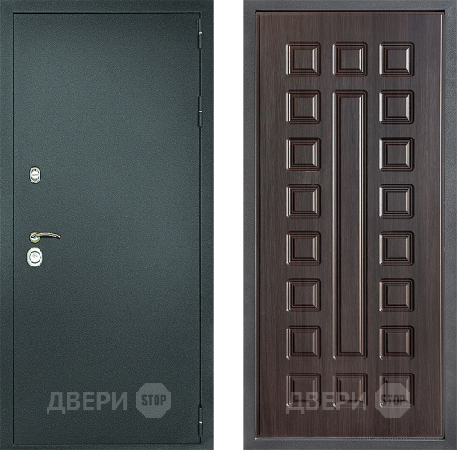 Входная металлическая Дверь Дверной континент Рубикон Серебро Дизайн ФЛ-183 Венге