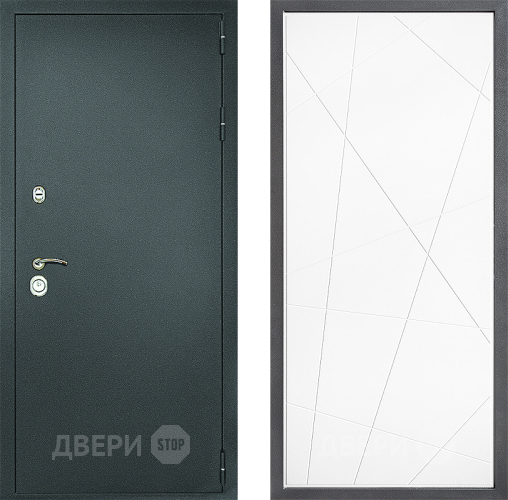 Входная металлическая Дверь Дверной континент Рубикон Серебро Дизайн ФЛ-655 Белый софт