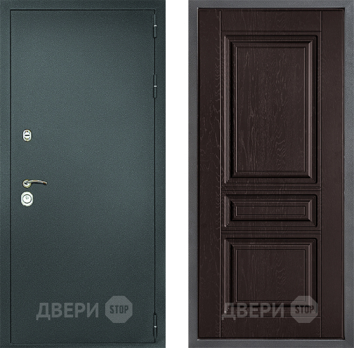 Входная металлическая Дверь Дверной континент Рубикон Серебро Дизайн ФЛ-243 Дуб шоколадный