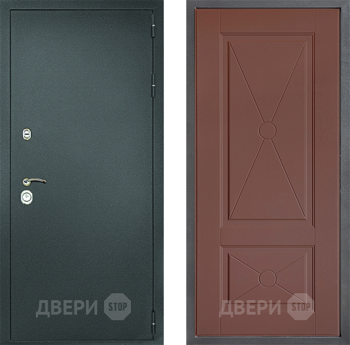 Входная металлическая Дверь Дверной континент Рубикон Серебро Дизайн ФЛ-617 Ясень шоколадный