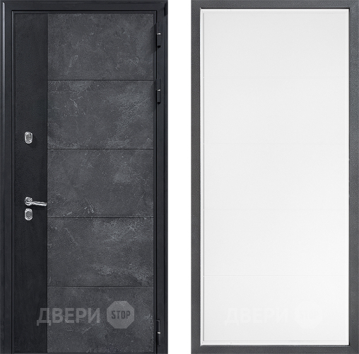 Входная металлическая Дверь Дверной континент ДК-15 Бетон ТЕРМО ФЛ-649 Белый софт
