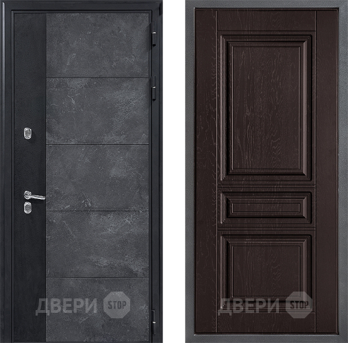 Входная металлическая Дверь Дверной континент ДК-15 Бетон ТЕРМО ФЛ-243 Дуб шоколадный