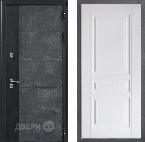 Входная металлическая Дверь Дверной континент ДК-15 Бетон ТЕРМО ФЛ-243 Альберо Браш серебро