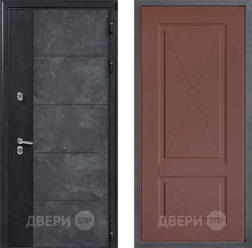 Входная металлическая Дверь Дверной континент ДК-15 Бетон ТЕРМО ФЛ-617 Ясень шоколадный
