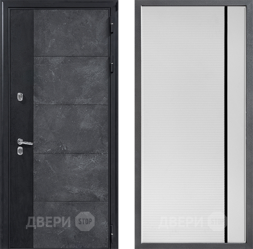 Дверь Дверной континент ДК-15 Бетон ТЕРМО ФЛ-757 Черное Стекло Софт милк