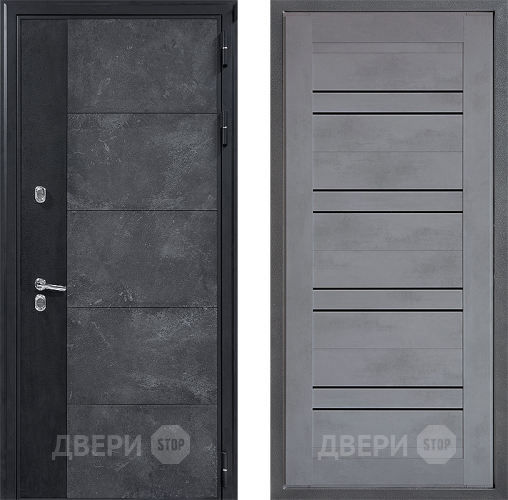 Входная металлическая Дверь Дверной континент ДК-15 Бетон ТЕРМО ФЛ-49 Бетон серый