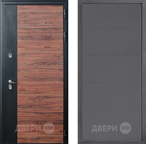 Входная металлическая Дверь Дверной континент ДК-15 Красное Дерево ТЕРМО ФЛ-649 Графит софт