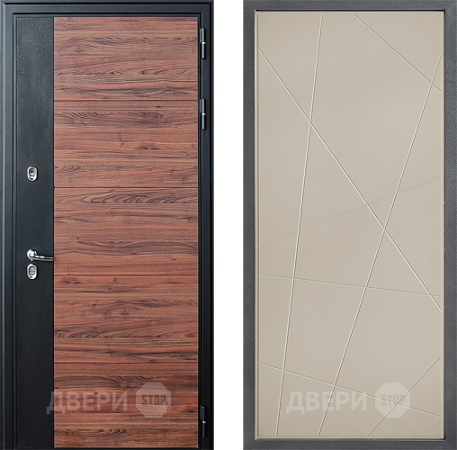 Входная металлическая Дверь Дверной континент ДК-15 Красное Дерево ТЕРМО ФЛ-655 Капучино