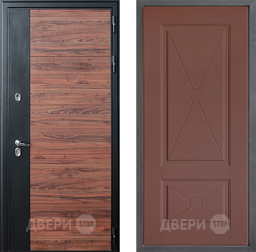 Входная металлическая Дверь Дверной континент ДК-15 Красное Дерево ТЕРМО ФЛ-617 Ясень шоколадный