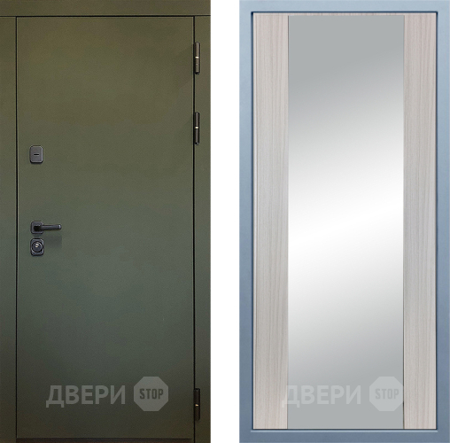 Входная металлическая Дверь Дива МД-61 Д-15 Зеркало Сандал белый