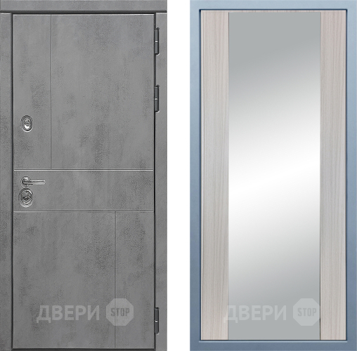 Входная металлическая Дверь Дива МД-48 Д-15 Зеркало Сандал белый