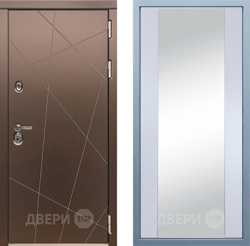 Входная металлическая Дверь Дива МД-50 Д-15 Зеркало Белый
