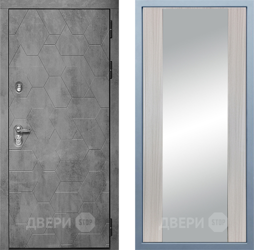 Входная металлическая Дверь Дива МД-51 Д-15 Зеркало Сандал белый
