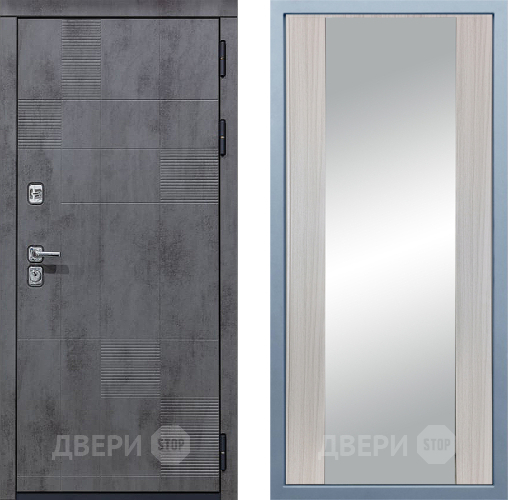 Входная металлическая Дверь Дива МД-35 Д-15 Зеркало Сандал белый