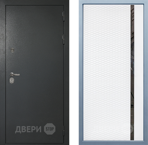 Входная металлическая Дверь Дива МД-40 Титан МХ-47 Белый матовый