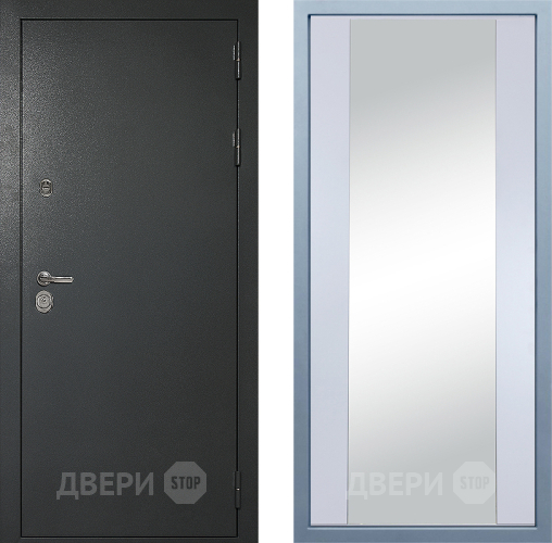 Входная металлическая Дверь Дива МД-40 Титан Д-15 Зеркало Белый
