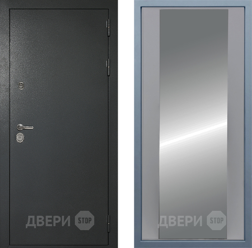 Входная металлическая Дверь Дива МД-40 Титан Д-15 Зеркало Силк Маус