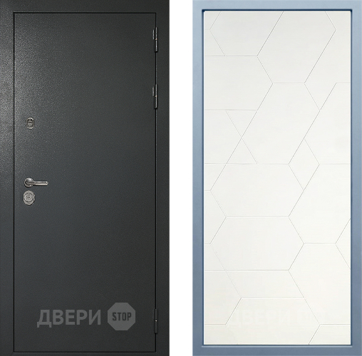 Входная металлическая Дверь Дива МД-40 Титан М-16 Белый
